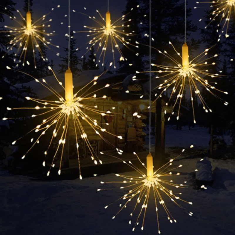 LED Uguņošanas String Gaismas 8 Režīms, Eksplozijas Zvaigžņu Vara Stieples Pasaku Gaismas Ziemassvētku Rotājumi, Lampas Tālvadības Stīgu Gaismas