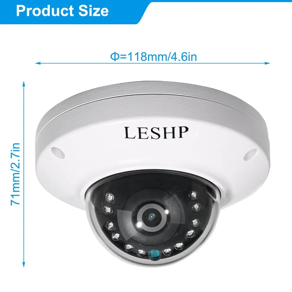 LESHP HD POE IP Bullet Kamera Āra Ūdensizturīgs Drošības Kameras Diena/Nakts Redzamības Kustības detektors Saprātīga Signalizācija