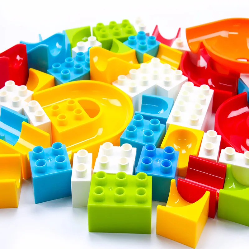 Liela Izmēra Marmora Sacensību Palaist Bumbu Labirints Dziesmu Celtniecības Bloki, Plastmasas Piltuves Slaidu Ķieģeļi Saderīgu Legoing Duploed Bloki Rotaļlietas, Dāvanu