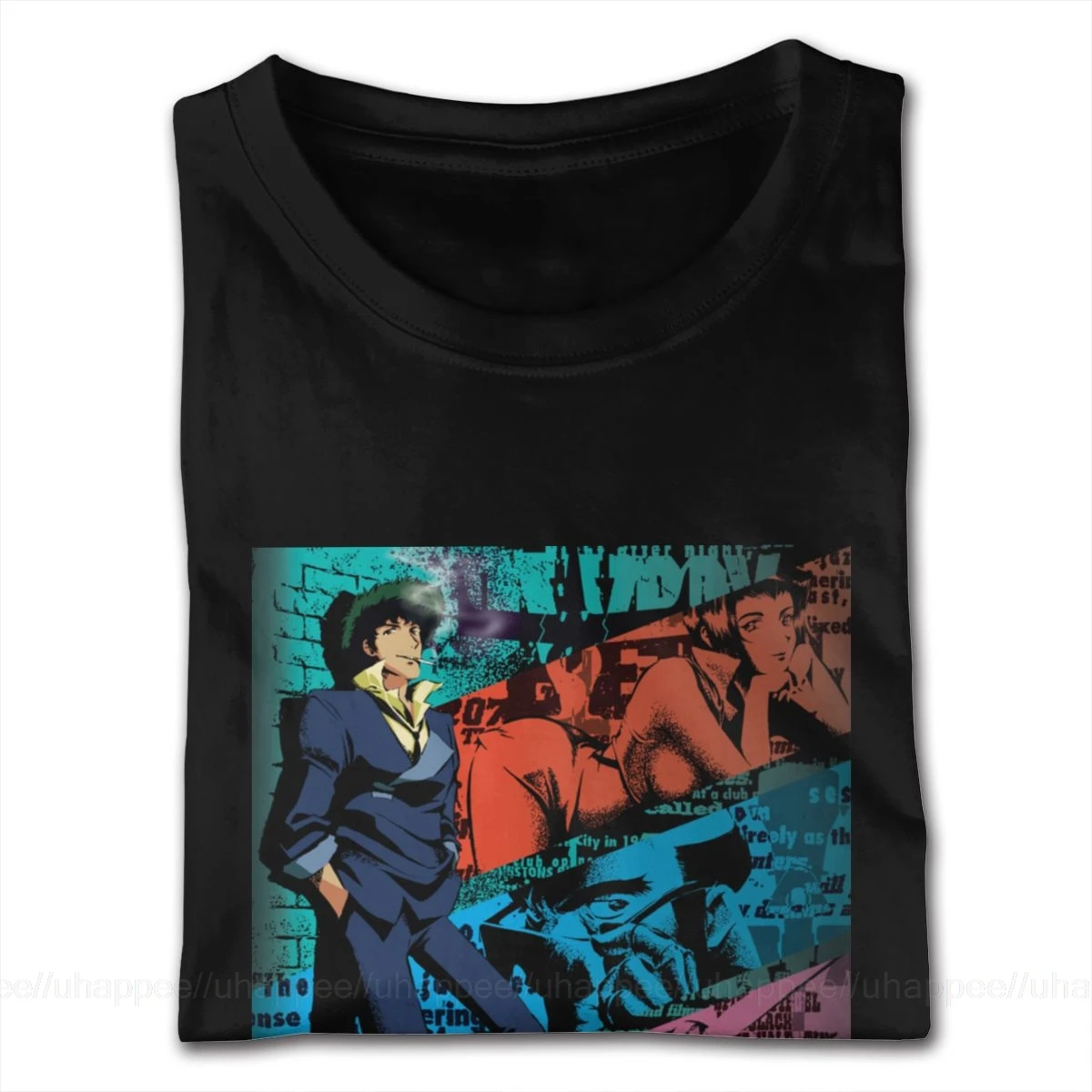 Liels un Garš Izmēru Vintage Cowboy Bebop Krekls Homme Grunge Modes Īsām Piedurknēm Augstas Kvalitātes T kreklu Puisis 1980-to gadu Apģērbi