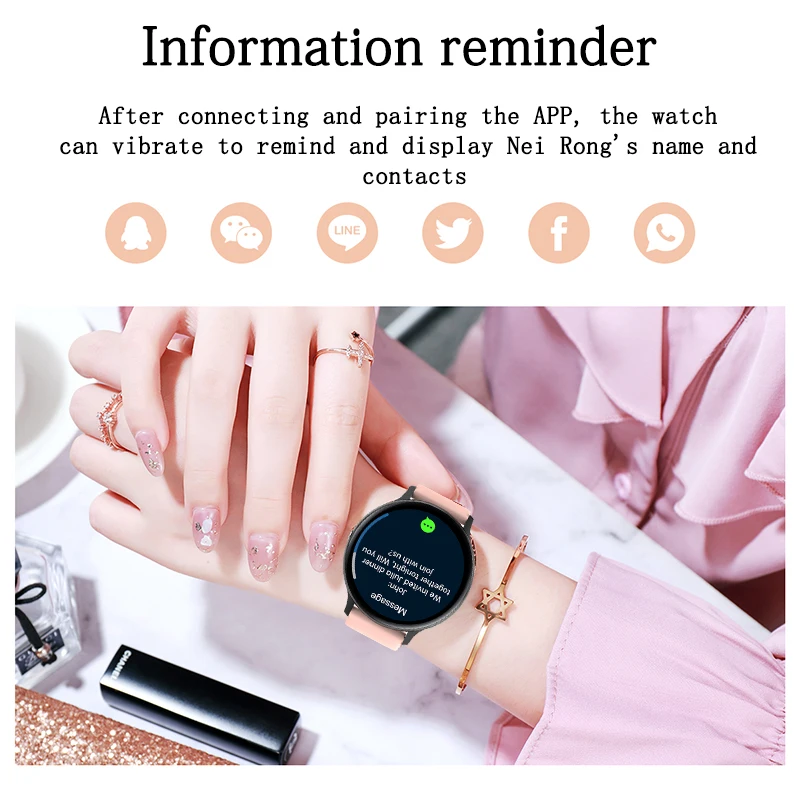 LIGE2020 Jaunu Smart skatīties Dāmas vīriešiem ar skārienekrānu fitnesa tracker asinsspiediens, miega smart pulkstenis dāmas smartwatch par Xiaomi
