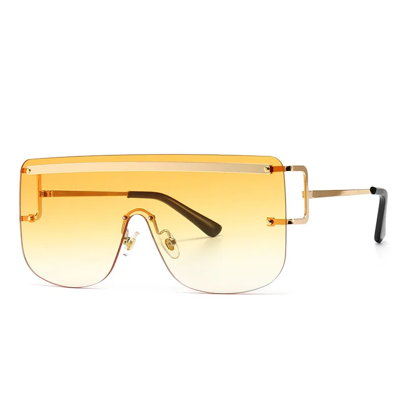 Luksusa Slīpumu, Saulesbrilles Sieviešu 2020. Gadam Moderns Vintage Zīmolu Viens Gabals, Saules Brilles bez apmales Lielgabarīta Rāmis Sieviešu Toņos UV400