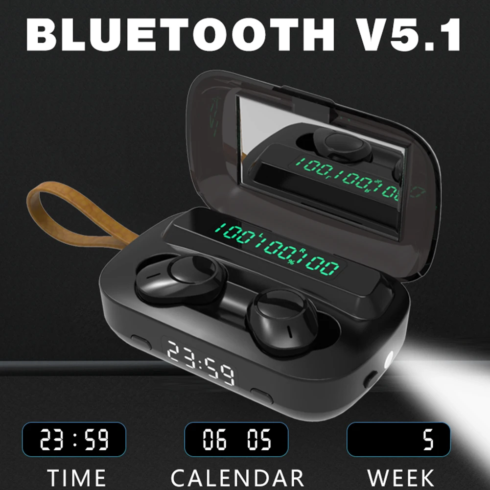 M13 TWS Bezvadu Ūdensizturīgs Bluetooth 5.1 Austiņas ar Mikrofonu, LED Displejs