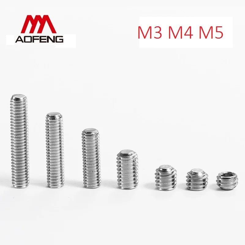 M3 M4 M5 304 Nerūsējošā Tērauda Plakans Gals Sešstūra Ligzdu Skrūves M3x3 4 5 6 16 M4 x 20 M5 X 12 20 Sešstūra Ligzda Stiprinājuma Skrūves