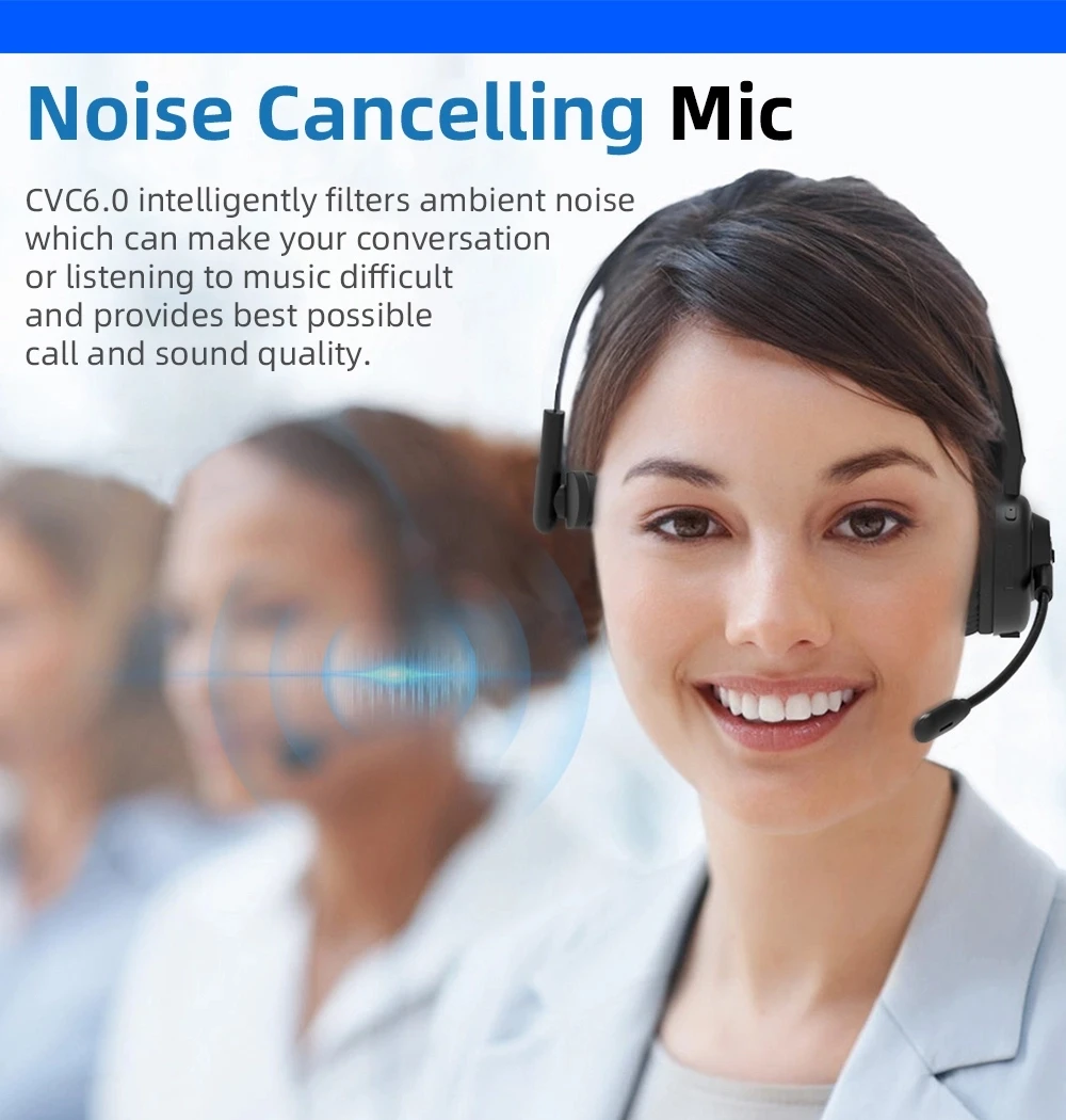 M97 Mono Bluetooth bezvadu trokšņa slāpēšanas austiņas VOIP zvanu centra austiņas biroja telefona operators ar mikrofonu
