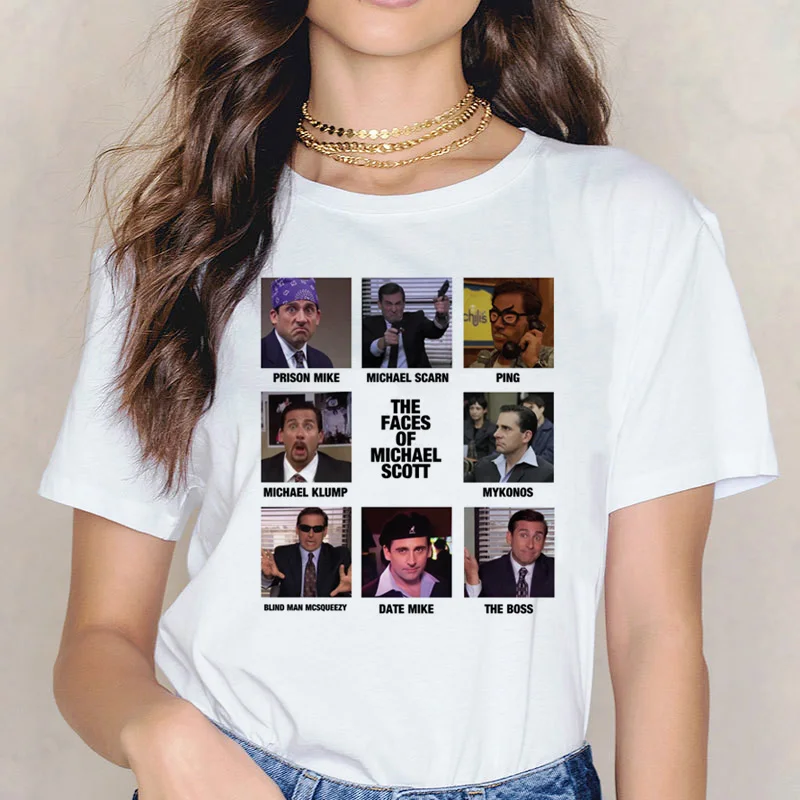 Maikls Skots Grunge Harajuku Sieviešu Grafiskais t krekls Estētisko T-krekls Krekls Biroja ulzzang Smieklīgi Modes Tees Femme 90s