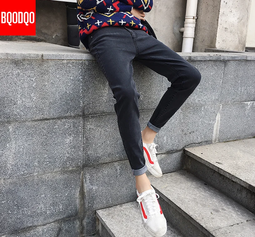 Melns Zīmola Džinsa Džinsi Vīriešu Izdilis Hip Hop Gadījuma Bikses Streetwear Modes Bikses Vīriešu Joggers Japāņu Harēma Zīmuli Bikses 5XL