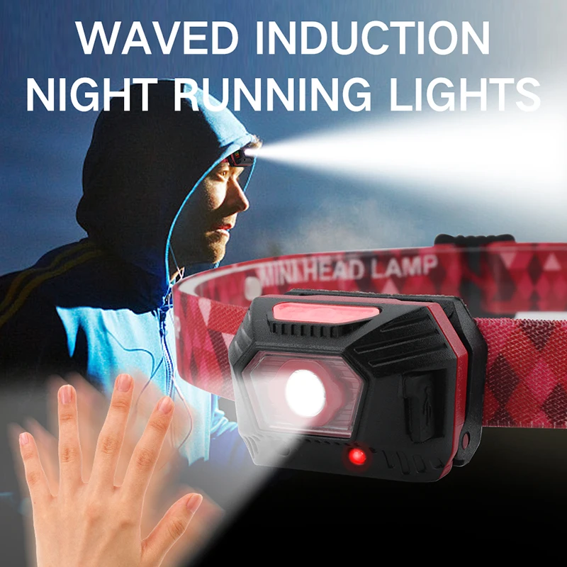 Mini portatīvo lukturi Ķermeņa Kustības Sensoru, iebūvētu bateriju Lukturis Galvas Gaismas Lampa XPE LED darbojas/makšķerēšana/riteņbraukšana