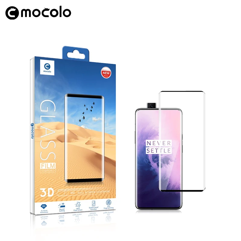 Mocolo 3D Izliektas pilnekrāna 9H Stikla OnePlus 7T Stikla Filmu Pilnībā Segtu Ekrāna Aizsargs, Viens Plus 7 Pro Rūdīts Stikls
