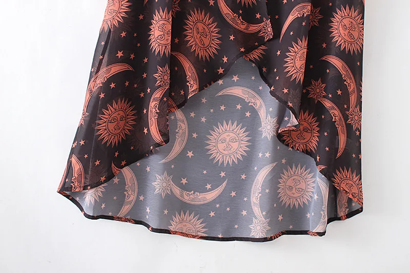 Modes Gadījuma Kimono Jaka Sievietēm Mēness-Saules Iespiesti Zaudēt Blūze 2019 Jauns Dizains Vasaras Outwear Sieviešu
