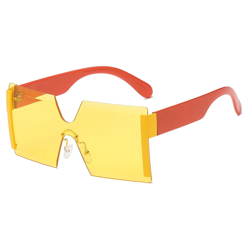 Modes Lielgabarīta Laukumā bez apmales Saulesbrilles Sieviešu Zīmola Dizainere Flat Top Lielas Saules Brilles Sieviešu Vienu Gabalu Ceļojumu Gafa de sol