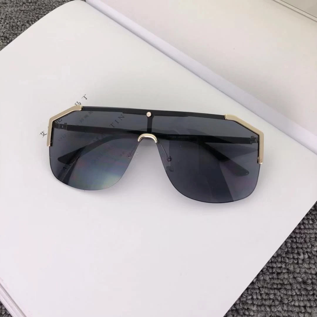Modes liels rāmis one-gabals laukumā saulesbrilles vīriešiem uv400 jaunu zelta, sudraba lēcas personalizētu ēnu saulesbrilles Oculos de sol
