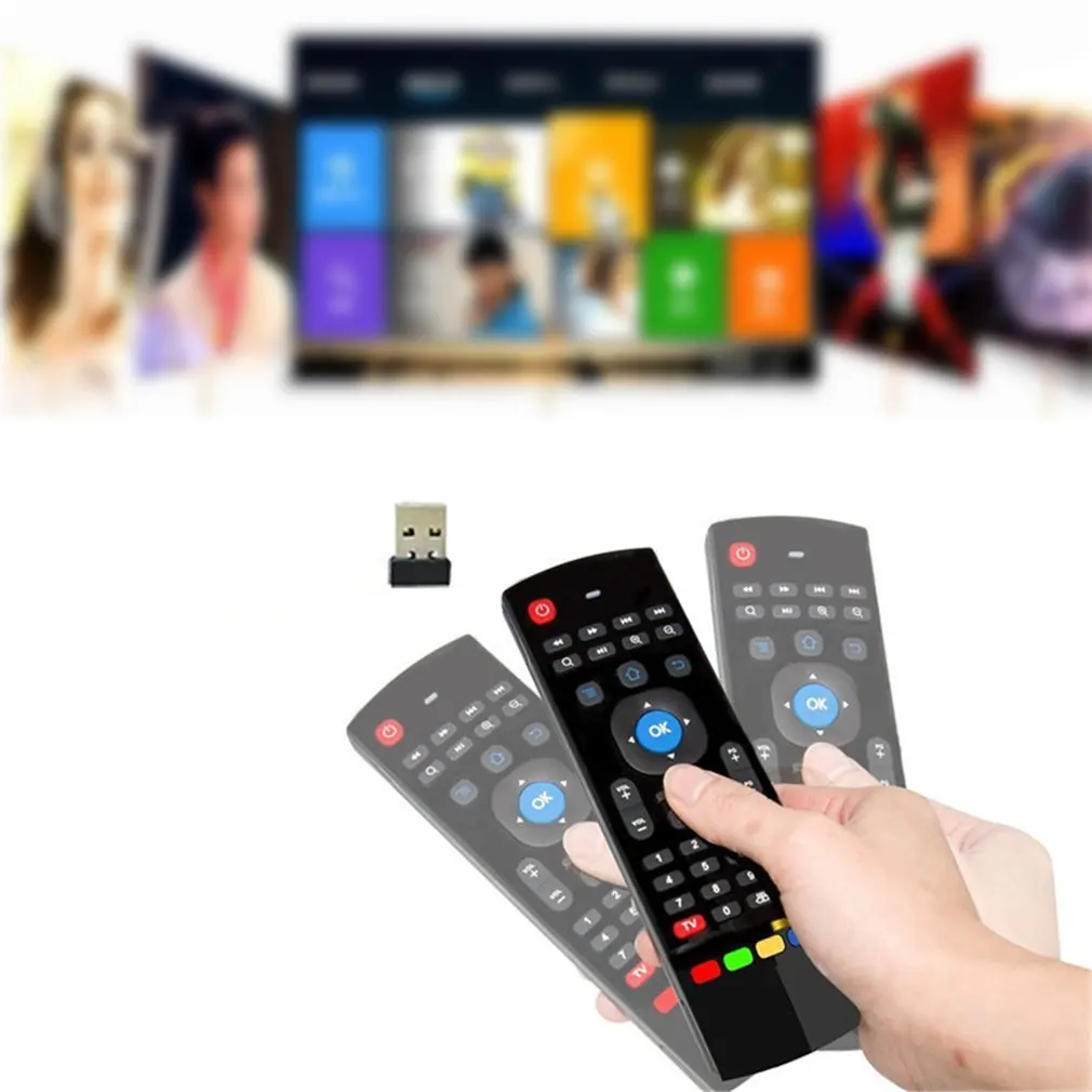 MX3 2.4 G Bezvadu Tastatūras Kontrolleris Tālvadības pults Gaisa Peli Smart Android 7.1 TV Kastē x96 mini s905w tx3 tvbox