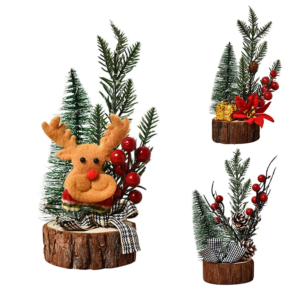 Mākslīgās Ziemassvētku Eglītes Galda Mirdzošu Koka Dekors Mini Ziemsvētki Koks Galda Dekorēšana Ziemassvētku Rotājumu Jaungada Puse Dekori