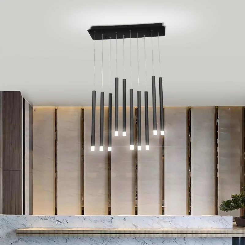 Mūsdienu LED lustras Ziemeļvalstu radošo lustra mājas restorāns virtuve bārs bēniņos melna / rose gold kaltas dzelzs apgaismojums