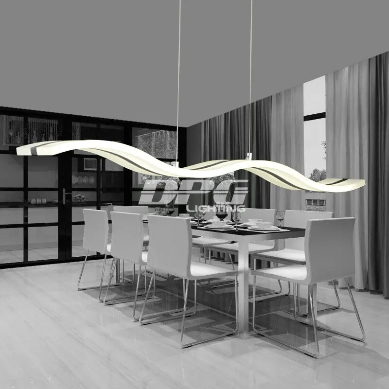 Mūsdienu LED Pendant Ligh Vilnis Shpe Lustra ar Akrila Abažūrs Flush Mount Lampas Guļamistabas Dzīvojamā Istaba, Ēdamistaba, Virtuve