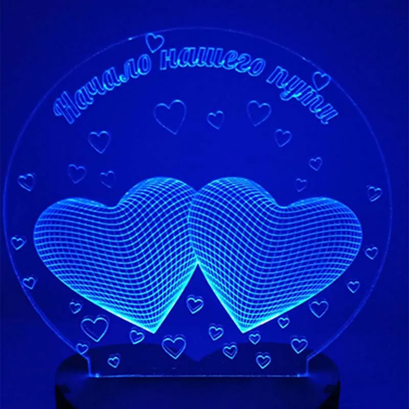 N-032 Diviem sirdi ar mīlestību-3D USB led Eco-friendly lampas nakts gaisma, rokas, galda nakts gaisma, mājas dekoru,