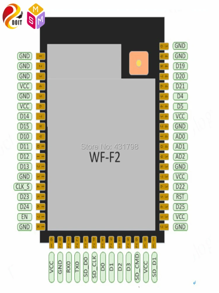 Nieciņš AIoT SoC DT-W5G1 5G wifi modulis 2.4 g/5g Duālās frekvences modulis Ar antenu saskarni Bezvadu attēlu pārsūtīšanu VIC RISC