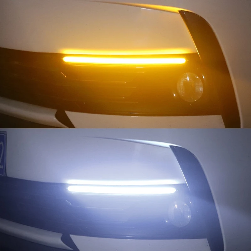 Niscarda 2x Led Auto DRL Dienas Gaitas Lukturi Ūdensizturīgs Universālo Auto Lukturu Sērijveida Pagrieziena Signāla Plūst Dzeltenā Lampiņa