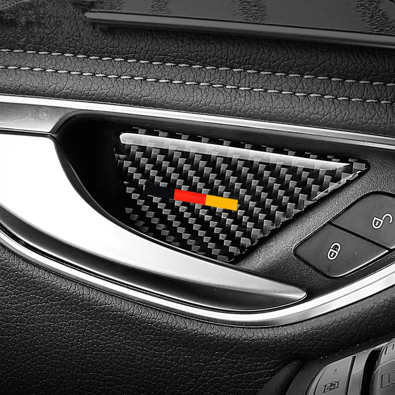 Oglekļa Šķiedras Iekšējais Durvju Rokturi Bļodā Apdare Vāciņš Melns, 4gab Priekš Mercedes Benz C Class W205 C180 C200 GLC X253-2018