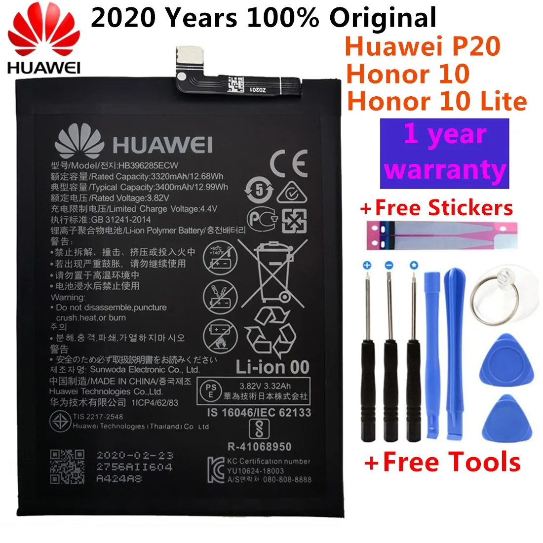 Oriģinālās Rezerves Tālruņa Akumulatora HB396286ECW Par Huawei Honor 10 Lite Honor10 Lite Pour P Smart 2019 Akumulatora 3400mAh