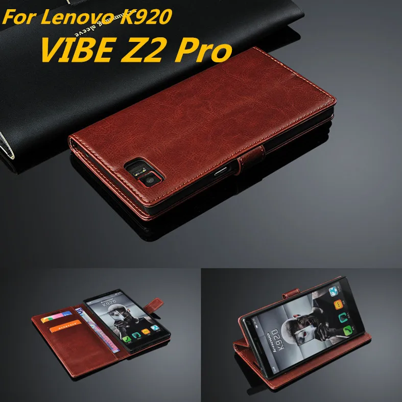 Par fundas Lenovo VIBE Z2 Pro kartes turētāja vāku gadījumā Lenovo VIBE Z2 Pro K920 ādas telefonu gadījumā ultra plānais maciņš flip cover