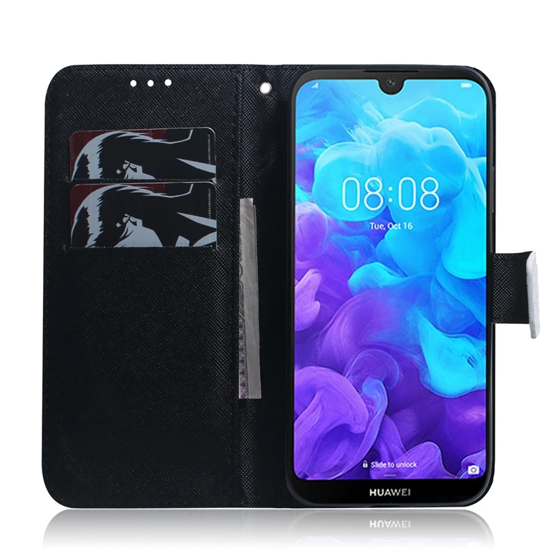 Par Huawei Honor 8S Gadījumā Vilku Panda Magnētisko Flip Maciņš Vāks Huawei Y5 2019 Y52019 Huawie Huawai Godu 8s 8 S Coque
