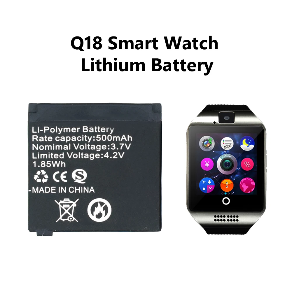 Par Q18 Smart Watch 2 Gabali 3,7 V Uzlādējams Li-jonu Polimēru Baterijas 500 ma Litija Li-po Akumulators Smartwatch Aizstāt