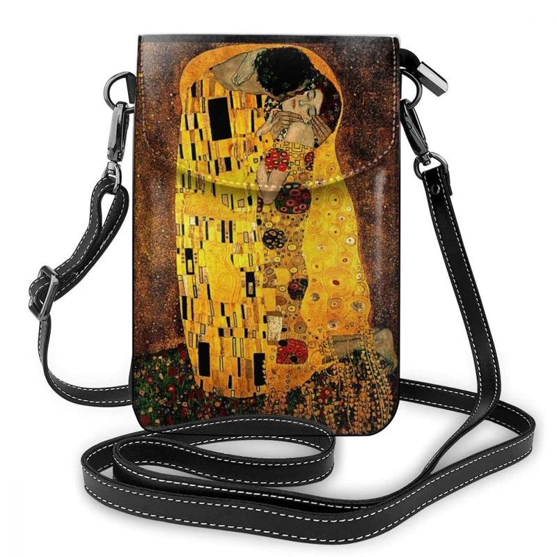 Personalizētu Drukāt Klimta Pleca Soma, Ādas somas Augstas kvalitātes Multi Funkciju Sieviešu Somas Crossbody Pusaudžu Drukāt Slim Maku