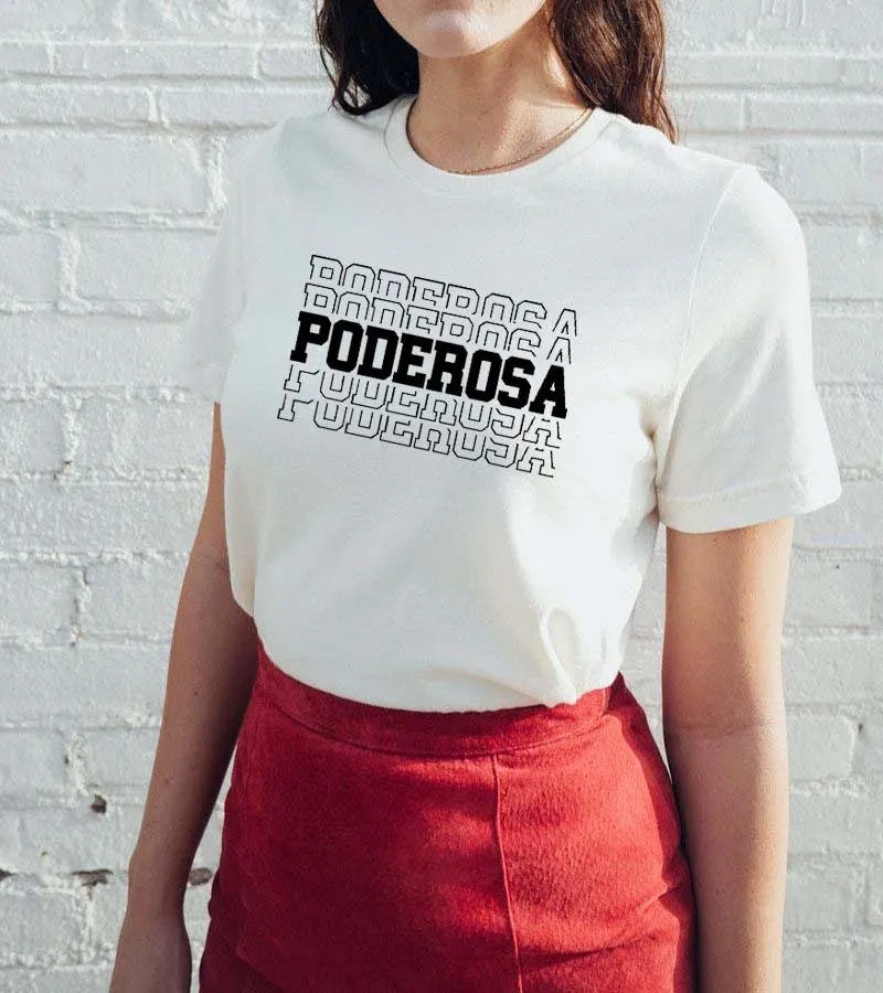 Poderosa Iespiestas Jaunas (Ierašanās Sieviešu Vasaras Smieklīgi Gadījuma Kokvilnas T-Krekls spāņu krekli cute latina sieviešu krekls