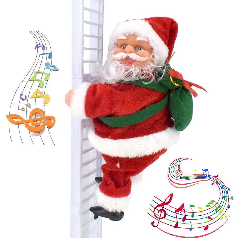 Priecīgus Ziemassvētku Rotājumi Mājas Santa Claus uz Elektriskā Kāpnes ar Mūziku Ir 2021. Jauno Gadu-Bērnu Rotaļu Dāvanu Navidad