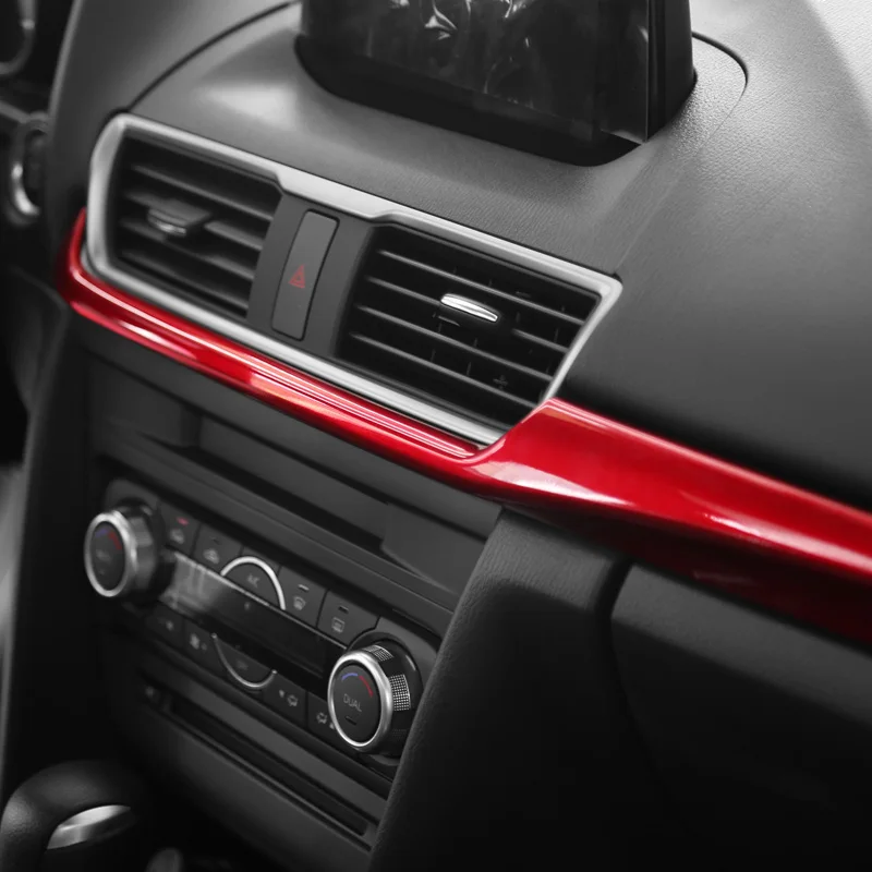 Priekš Mazda 3 Axela 2016 2017 2018 Centrālās vadības dekoratīvās apdares sequined interjera oglekļa šķiedras paneļu modificēšana