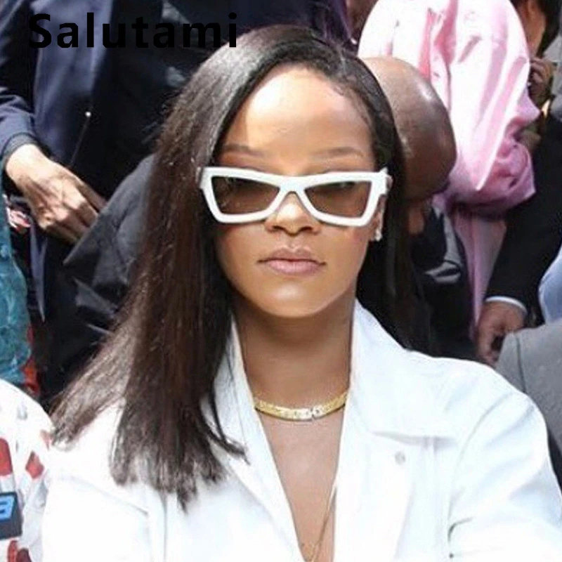 Priekšgala Forma Kaķis Acīm Saulesbrilles Sieviešu Luksusa Zīmolu Rihanna Stila Saules Brilles Vīriešiem Balts Melns Vintage Slavenību Briļļu Oculos