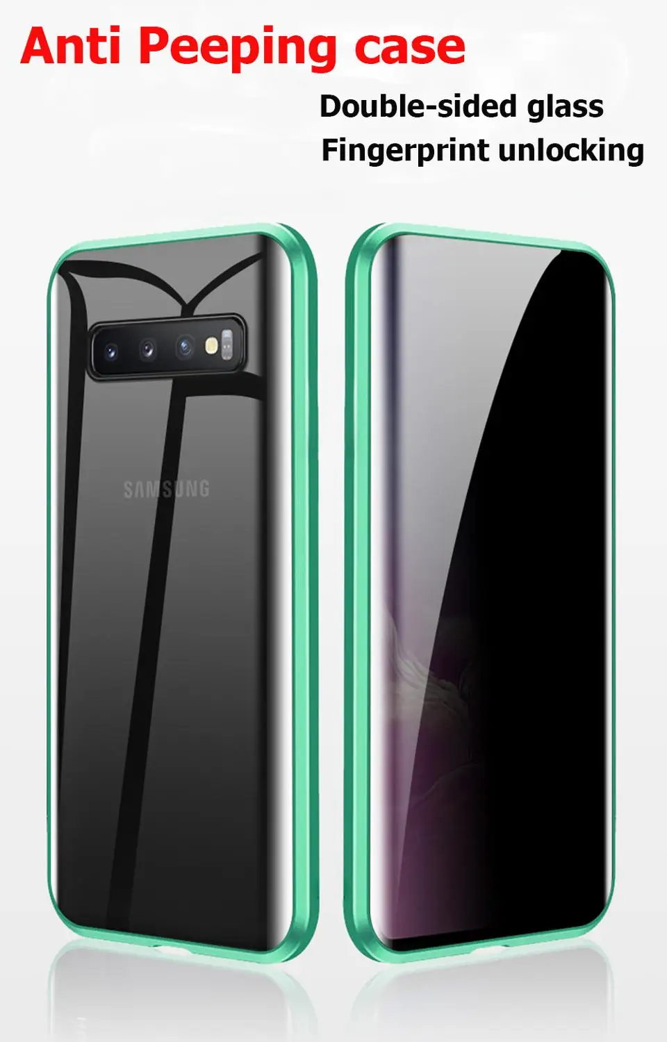 Privātuma Metāla Magnētiskās Case For Samsung Galaxy S8 S9 S10 Piezīme 8 9 10 Plus Anti Peeping Double Sided Rūdīts Stikls Pilnībā Aptver