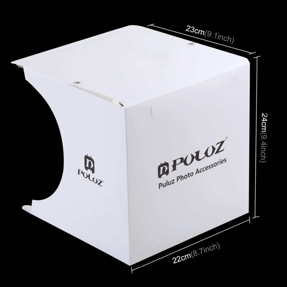 PULUZ 20*20cm 8 Mini Kabrioleta Studio Difūziem Soft Box gaismas kārbas Ar LED Gaismas Melni Baltā Fotogrāfija Fona Foto Studija kaste