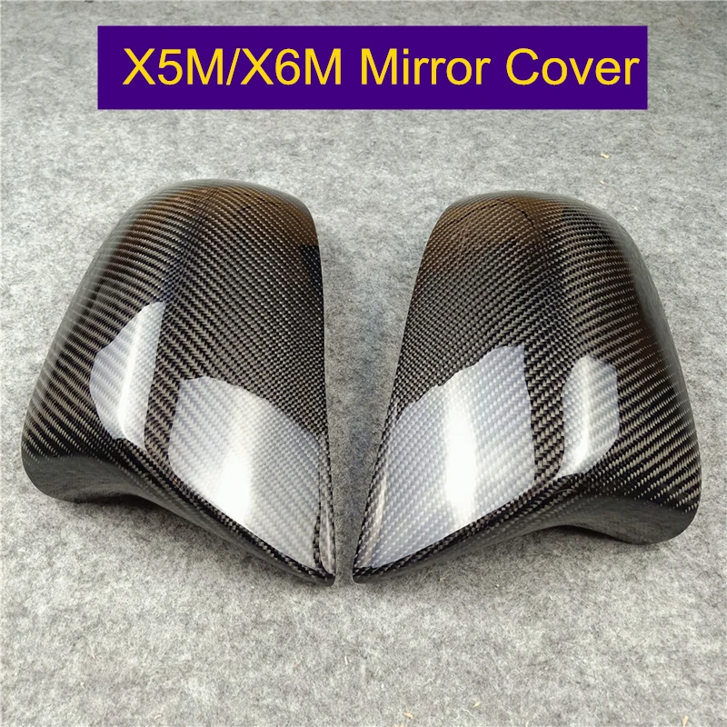Pāris car styling par Bmw X5M X6M F85 F86-2018 nekustamā oglekļa šķiedras sānu atpakaļskata oriģinālu stilu spoguļa korpusa vāka caps apdare