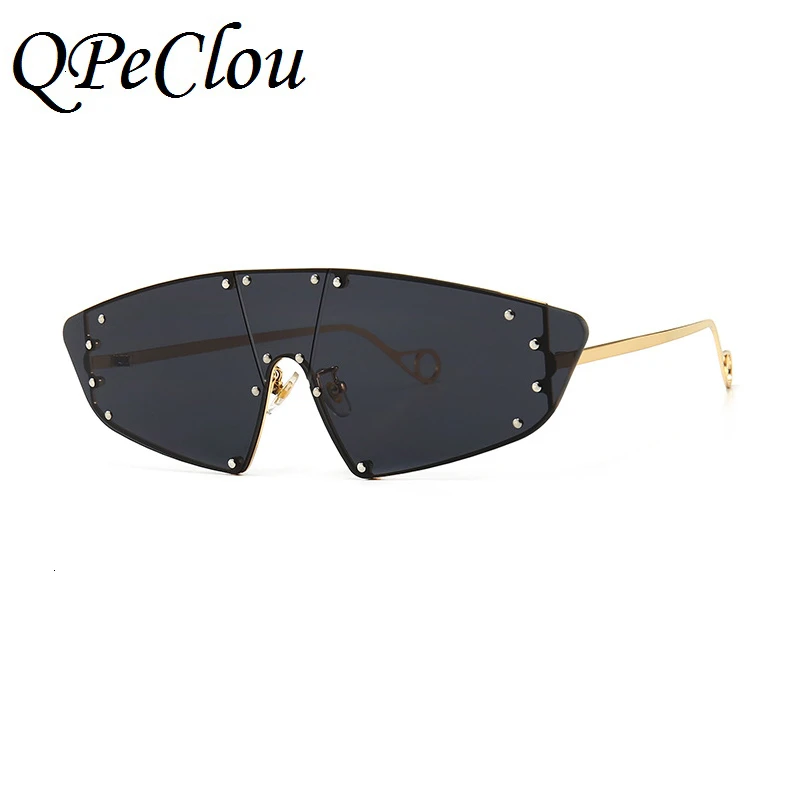 QPeClou Metāla Kniežu Viens Gabals, Kaķu Acu Saulesbrilles Sievietēm, Vīriešiem, Ir 2021. Retro Mūsdienu Spoguļi Saules Brilles Dāmas Oculos De Sol Gafas UV400