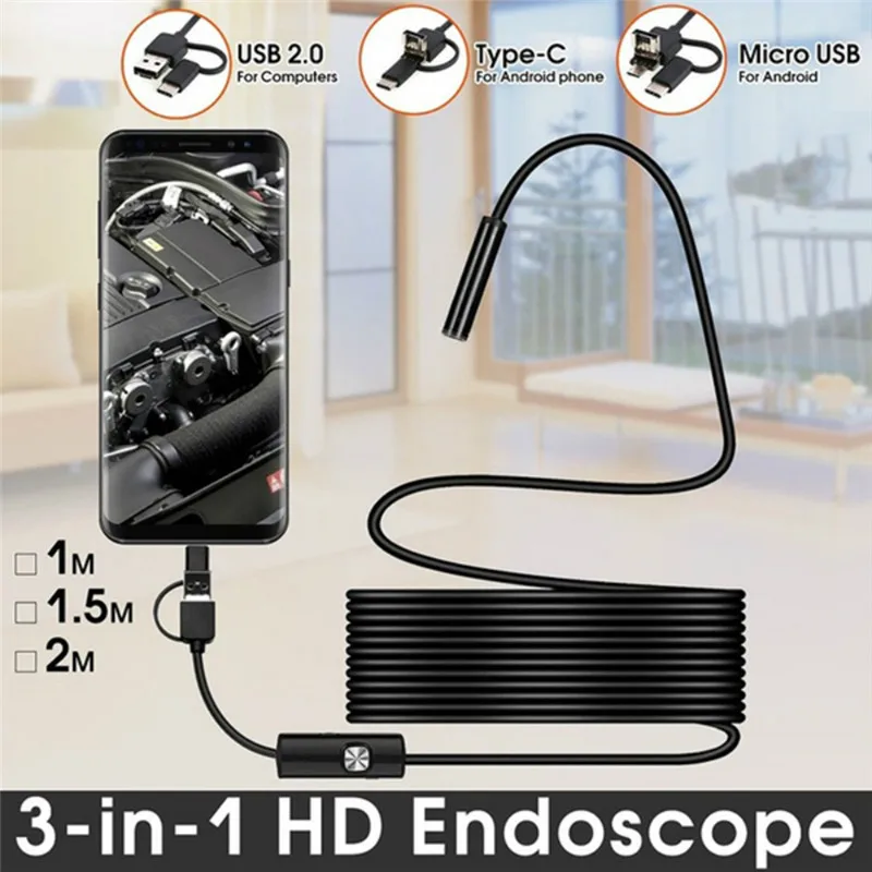 QZT Mini USB Endoskopu Kamera 5.5 mm/7mm Noslēpums, Video Kamera Ūdensdroša Mikro Pārbaudes Kameras USB C Endoskopu Android Tālrunis
