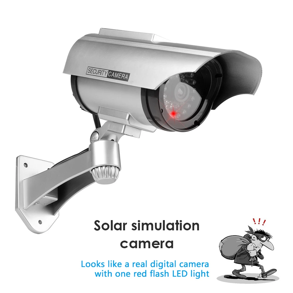 Saules Fake Dummy Kameras Āra Iekštelpu Simulācijas Mirgo Sarkanā gaismas DIODE Drošības Uzraudzības Simulācijas CCTV Drošības Monitors Karstā