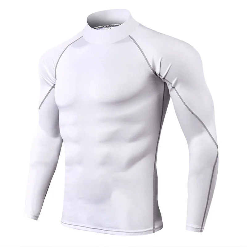 Seksīga apakšveļa vīriešiem ar augstu apkakli camiseta termica sporta termo krekls ātri sausas saspiesta apakšveļa apģērbi vīriešiem bielizna