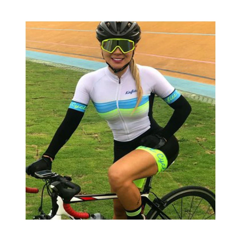 Sieviešu baltas drēbes riteņbraukšana komplekti Triatlona tērps, Īsām Piedurknēm skinsuit Komplekti ātri sausas Maillot Ropa Ciclismo jumpsuit gel pad