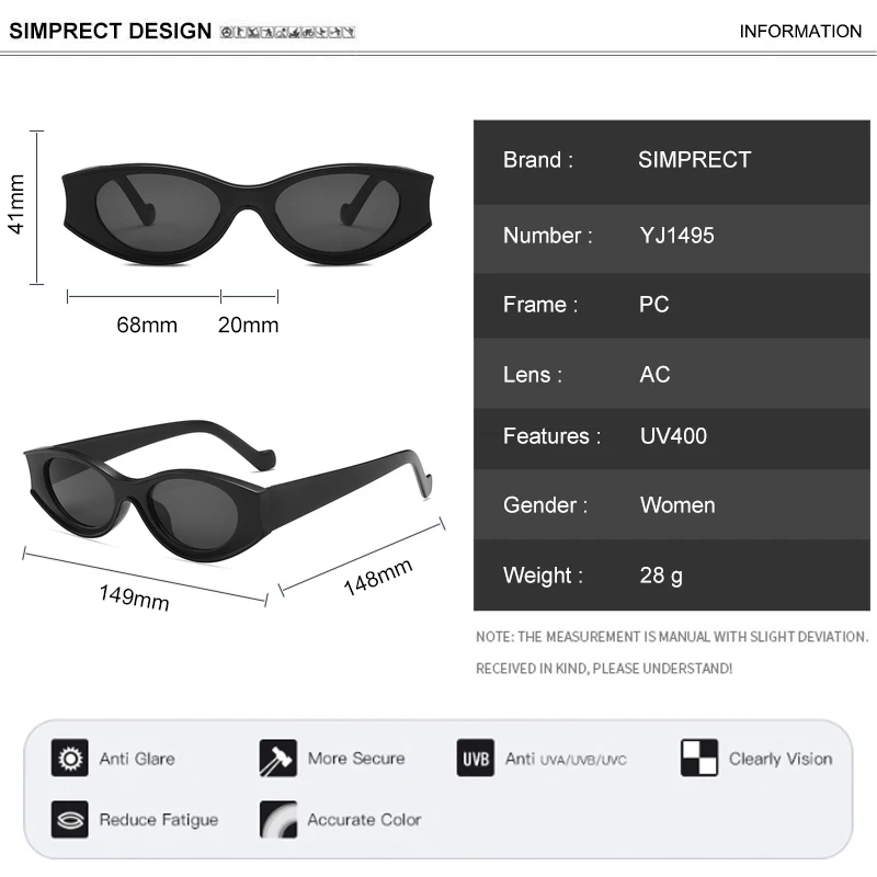 SIMPRECT Laukumā Saulesbrilles Sieviešu Ir 2021. Modes skate Zīmola Dizainere Ovālas Saules Brilles UV400 Toņos Sievietēm Retro Gafas De Sol