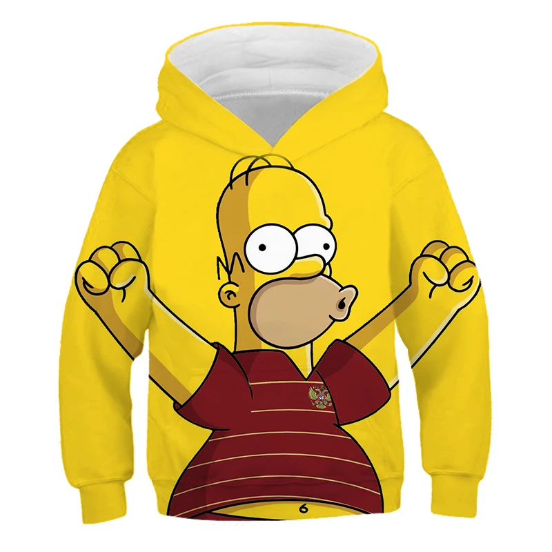 Simpsons cartoon Hoodies Modes zēni hoodies Meitene 3D sporta Krekls ar garām Piedurknēm Bērniem 