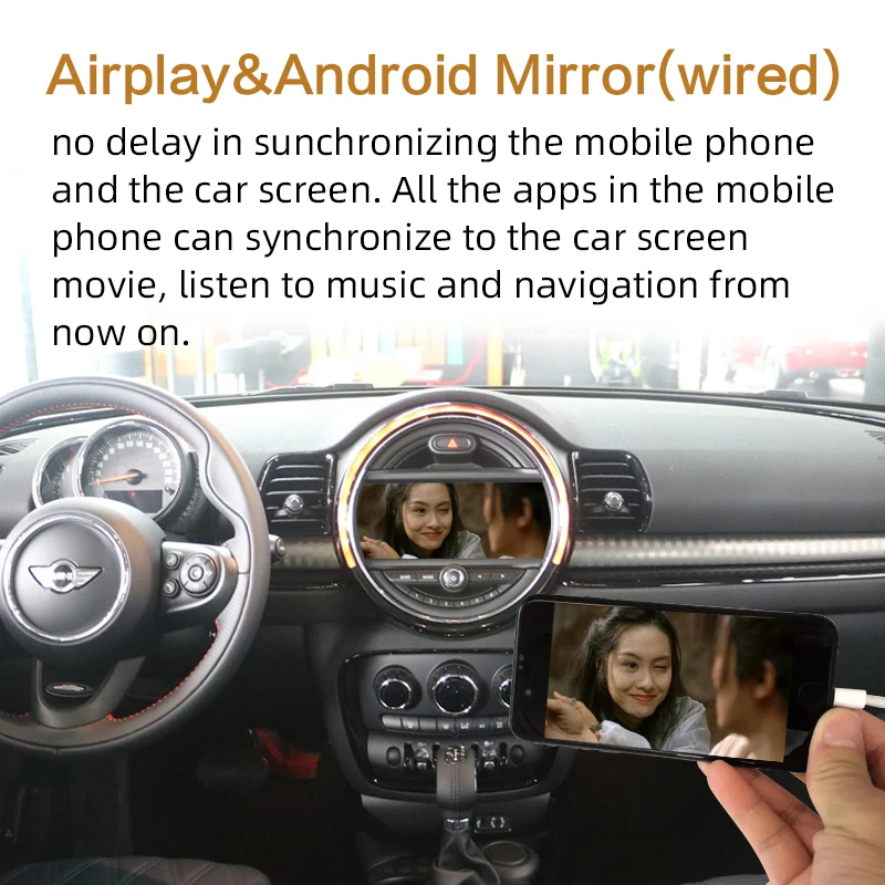 Sinairyu Bezvadu Apple Carplay BMW Mini NBT 8.8 cm/6.5 collu Ekrāns 2013-2016 Airplay Android Auto Apple Atspoguļojot Auto, Play