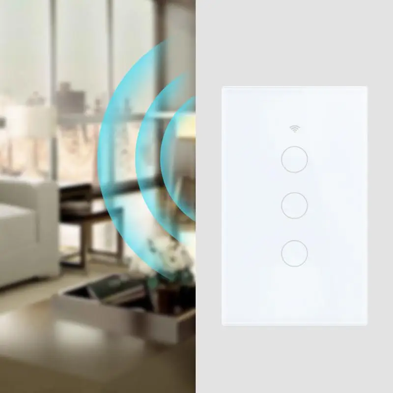 Smart Slēdzis 1-3Gang WiFi & RF 120 Tips Smart Sienas Touch Gaismas Slēdzi Smart Home Automation Modulis Tālvadības ASV Standarta