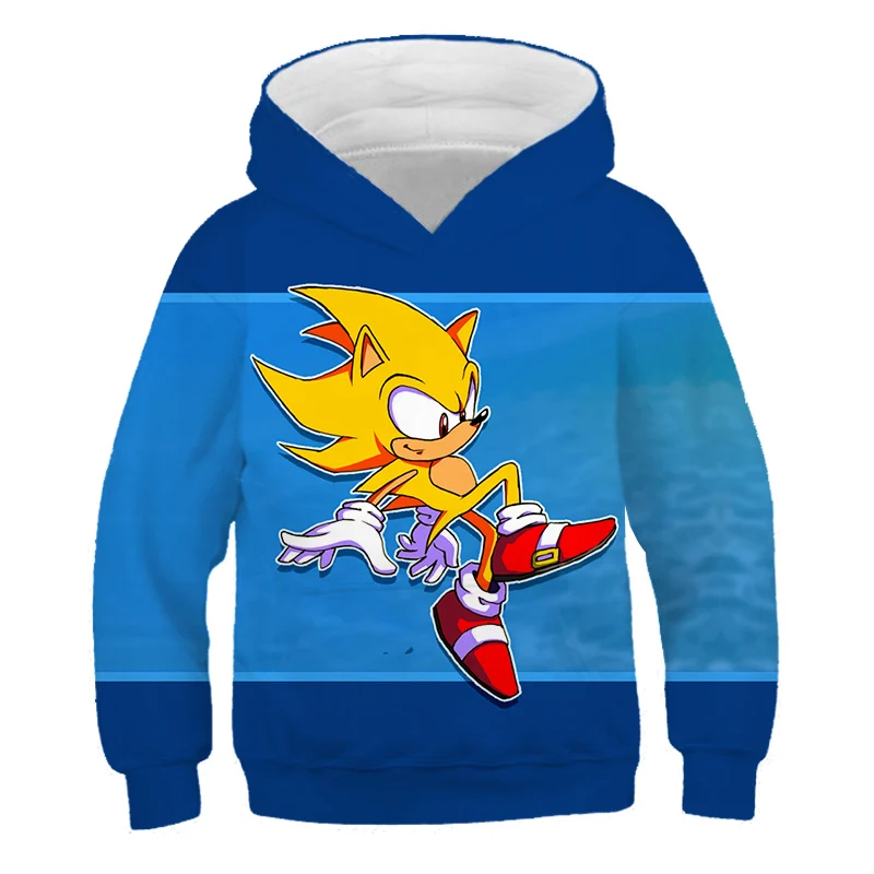 Sonic Ezis sporta Krekli Karikatūra Zēni Meitenes Hoodies 2020. Gada Rudenī Jauns Bērnu Streetwear Drukāt 3D Modes Apģērbi