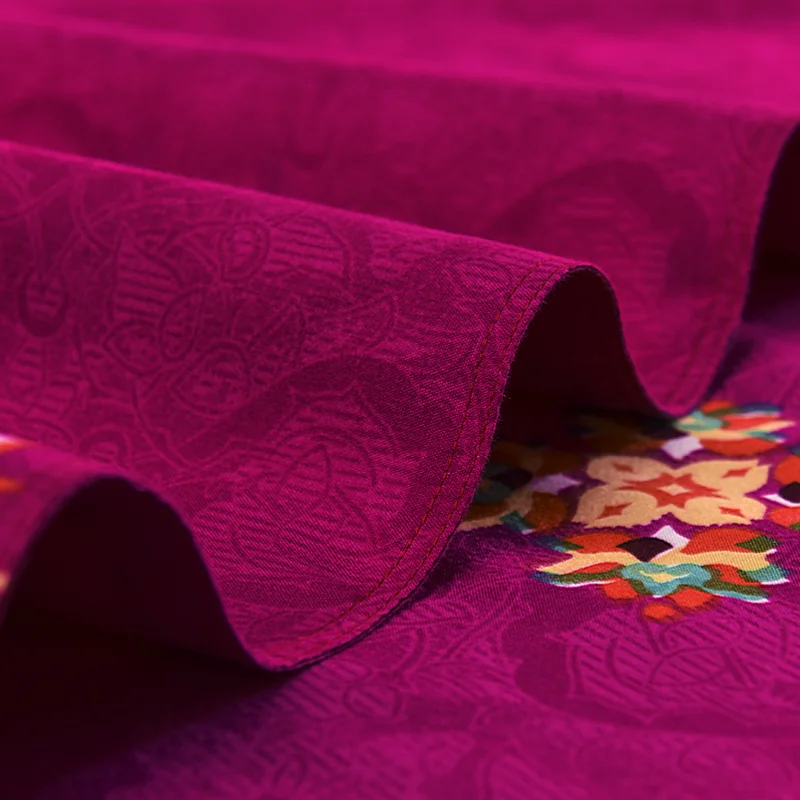 Spilgti Rozā Mandala Gultas Komplekts Atgriezeniska Krāsu Dizainu Boho Duvet Cover Set Palags un Spilvendrānas Jauku Dāvanu Mājās Kāzas