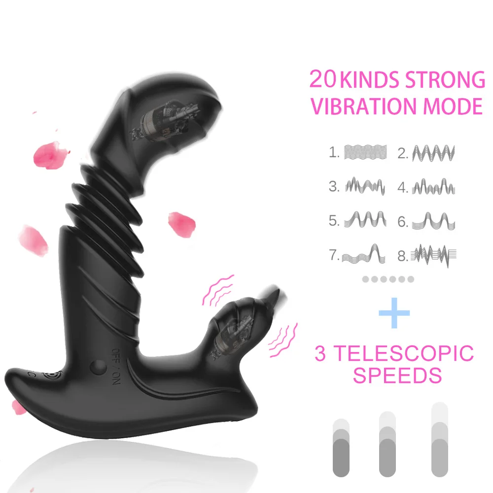 Spēcīga Teleskopiskie Vibratori Seksa Rotaļlietas Sievietēm Sieviešu Masturbator Dildo Anālo Plug Klitora Stimulators Bezvadu Mašīna Seksa Veikals
