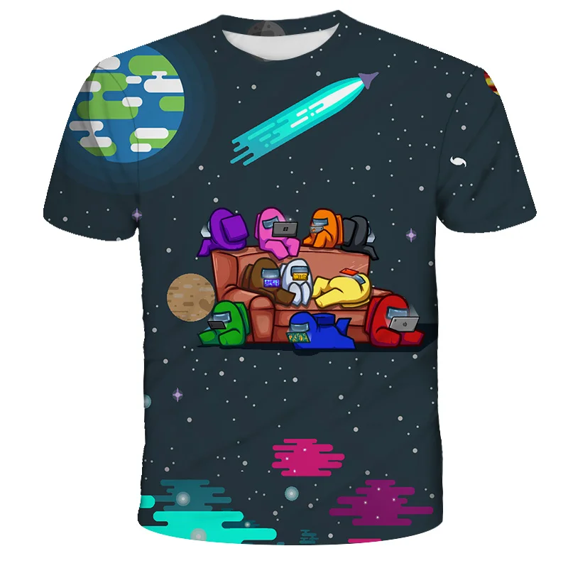 Starp Mums Atdzist 3D T Krekls Vasaras Modes Īsām Piedurknēm O-veida Kakla t-veida Topi Bērnu Spēle Harajuku T-Krekli Bērniem Zēnu Apģērbi