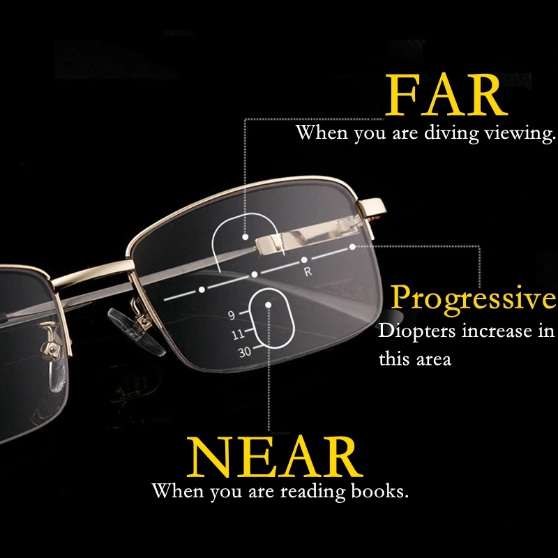 Titāna Pusi Rāmis Metāla Pakāpeniski Lasīšanas Brilles Vīriešiem Multifokāla Anti Zilā Gaisma Presbyopic Brilles Sakausējuma Sieviešu Gafas +1.5